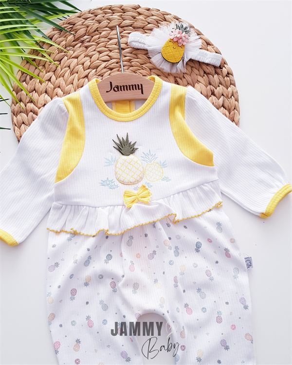 pineapple themed bandana jumpsuit set-ekru