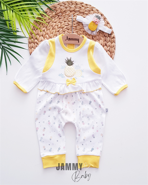 pineapple themed bandana jumpsuit set-ekru