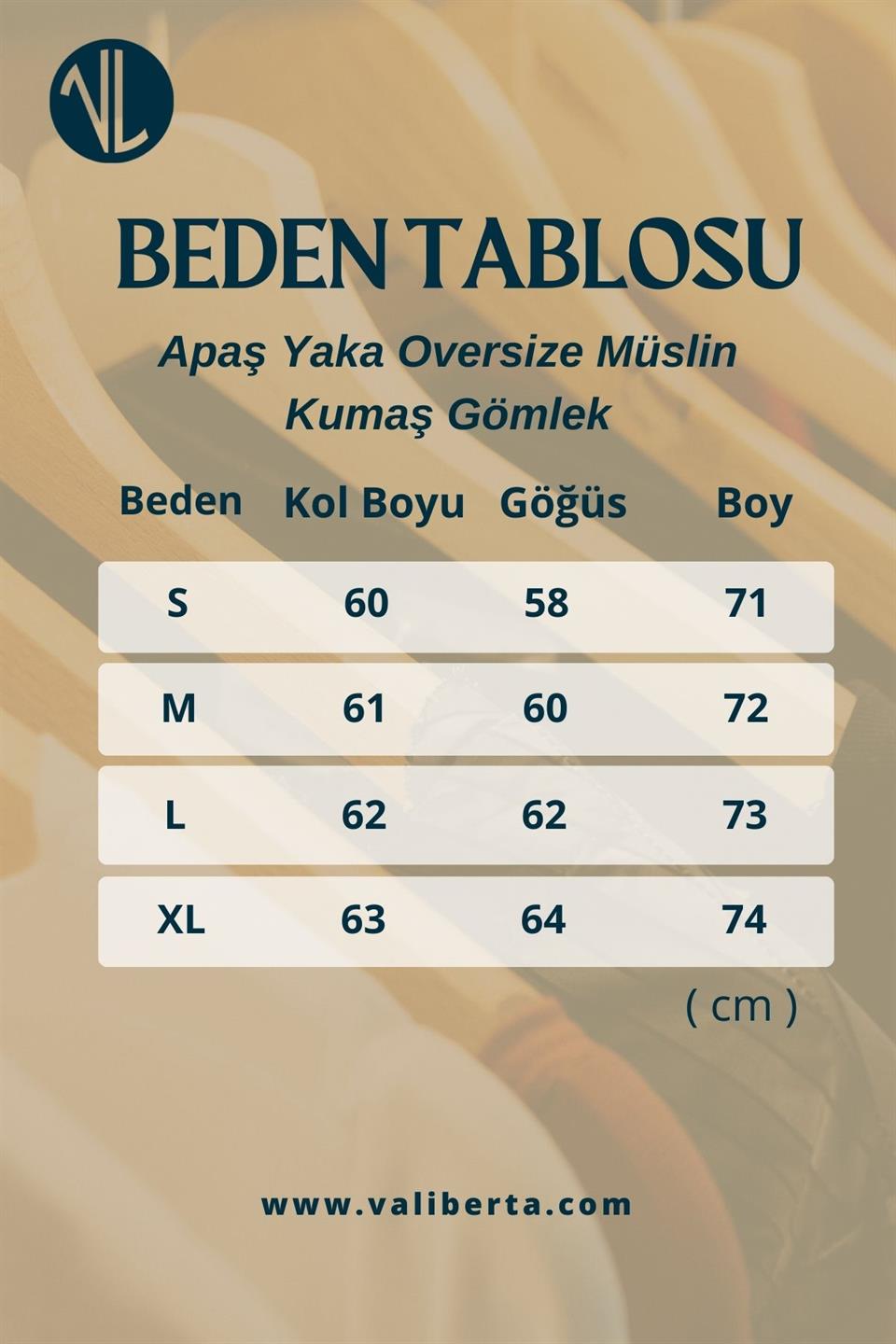 apaş yaka oversize müslin kumaş gömlek - Justyol