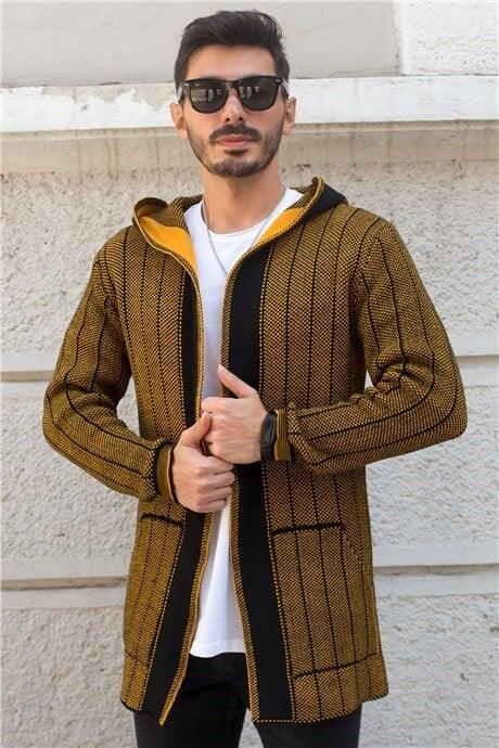 <tc>كارديجان رجالي تريكو كاجوال مزود بغطاء للراس وجيوب</tc>