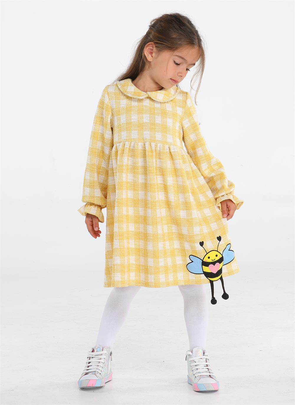 <tc>Robe à col bébé Ari Sari à motif écossais</tc>