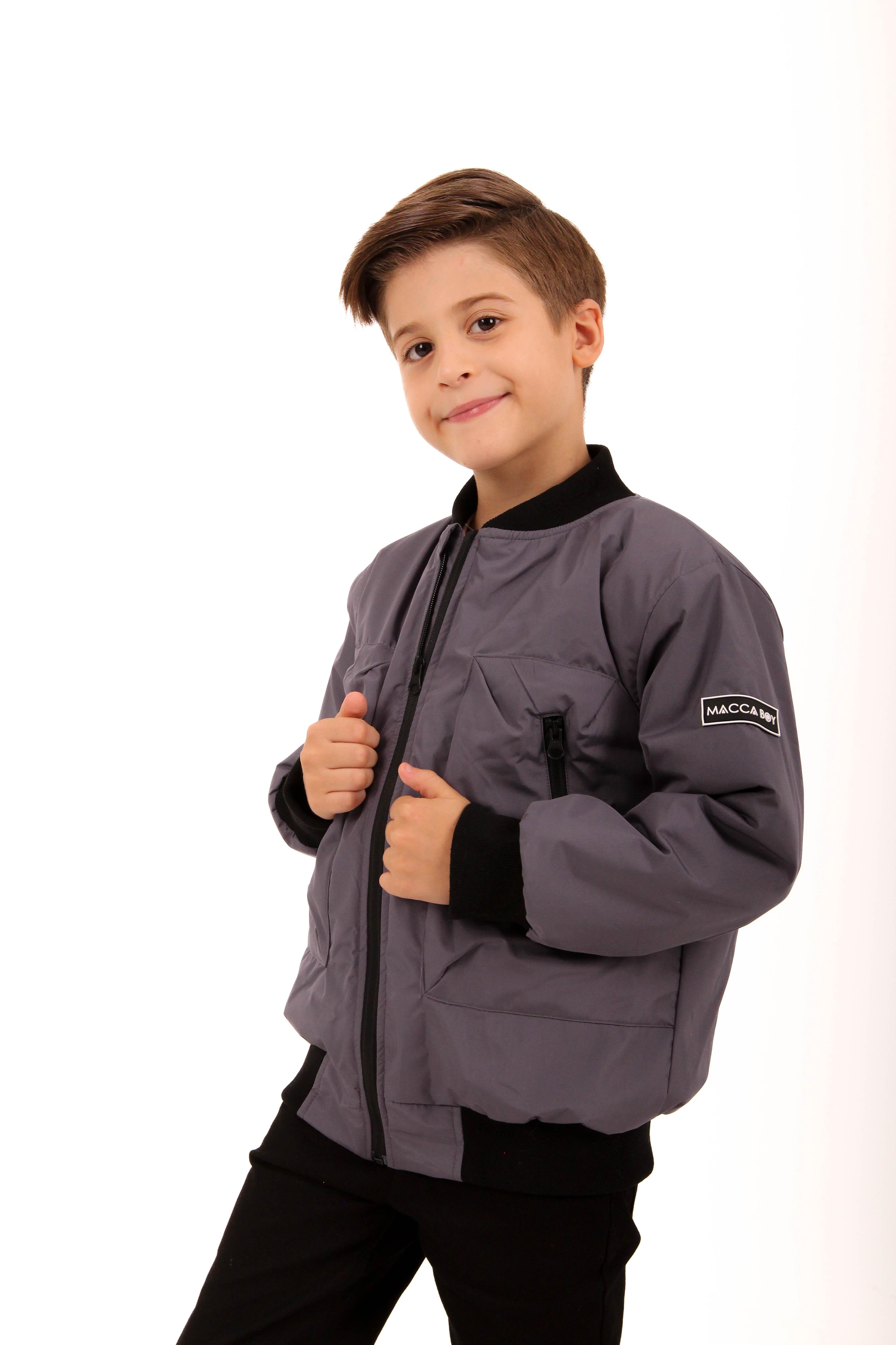 <tc>Veste bomber garçon avec écusson</tc>