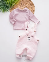 <tc>Ensemble Salopette Peluche Ourson & Body - ROSA</tc>