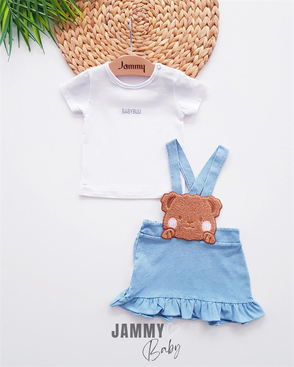 ensemble gilet, robe, t-shirt ours en peluche