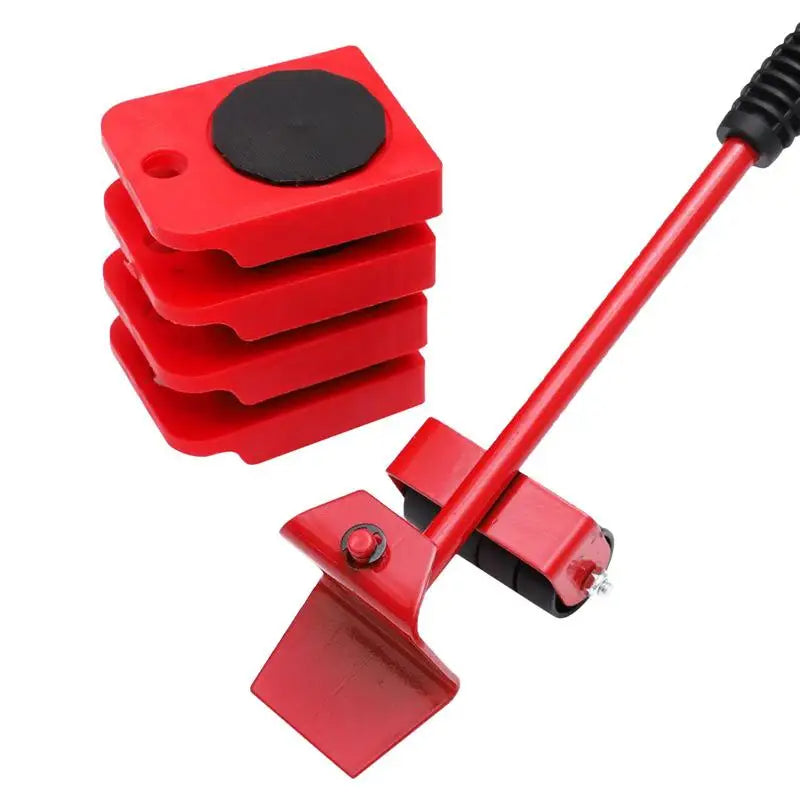 Kit de Déplacement de Meubles avec Levier et 4 Patins 360°