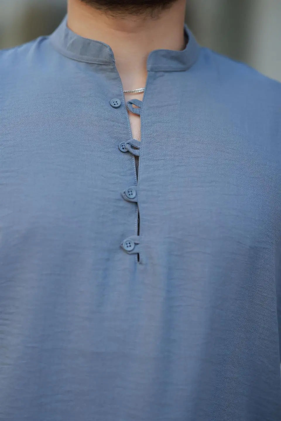 wes oversize yarim pat bambu kisa kol gömlek - Justyol