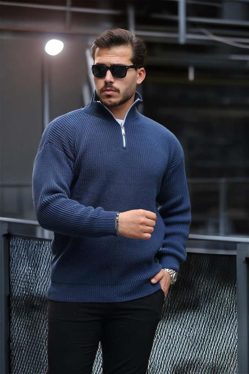 Pull Homme Nolan Maille Selanik Demi-Zip Oversize