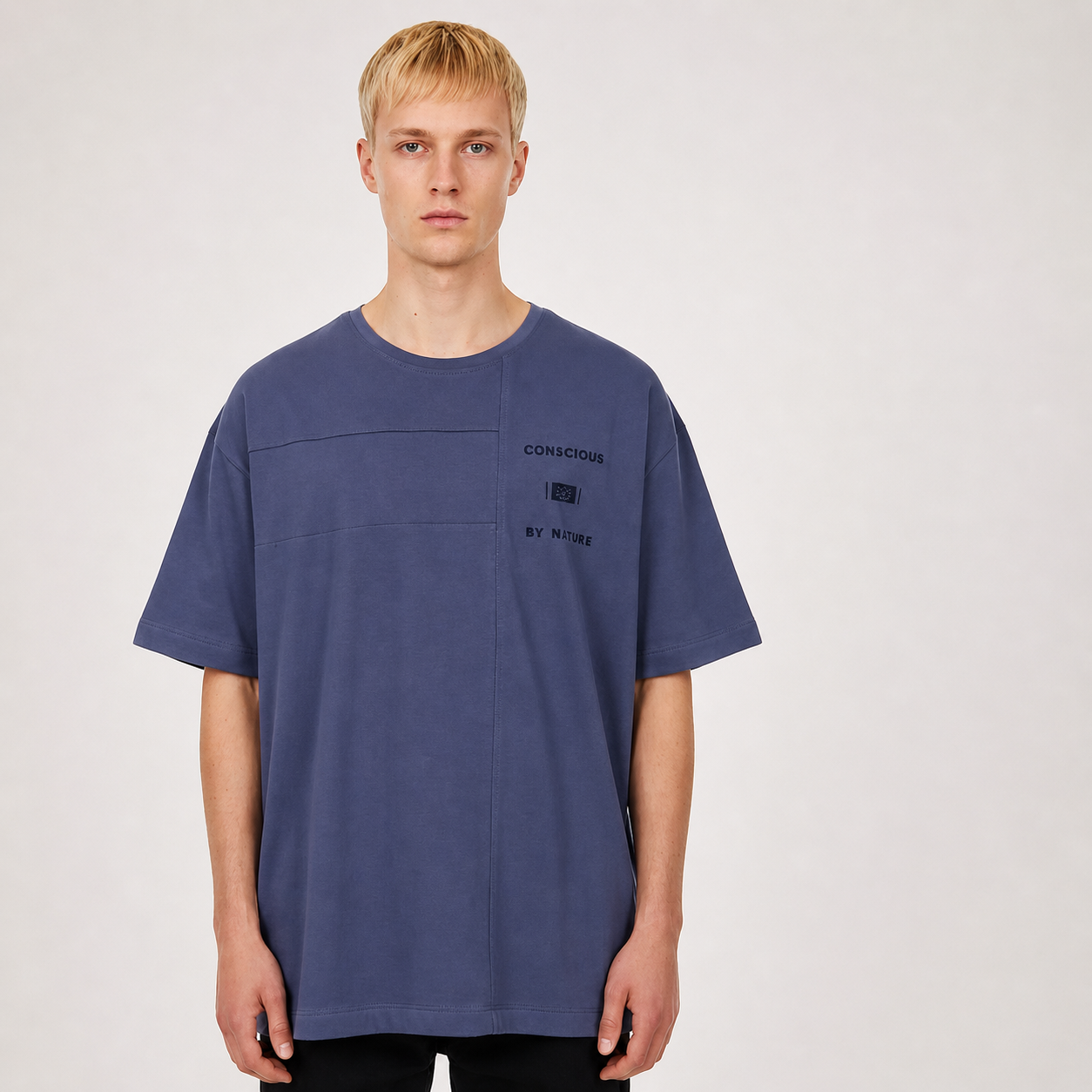 T-shirt homme oversize en coton doux – coupe large avec design moderne-88475