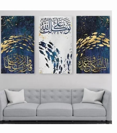 tableau decoratif rouge en toile   cadre bois massif   130/70 cm  3 morceau