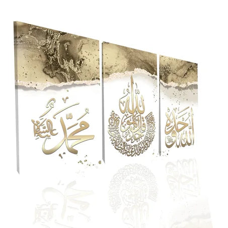 tableau decoratif doré cadre bois massif   130/70 cm
