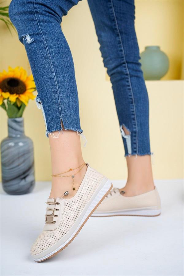 Ballerines Orthopédiques Femme Perforées à Lacets – Confort Quotidien