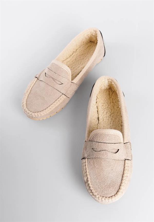 Ballerines Femme Noir Suédine Doublure Chaude