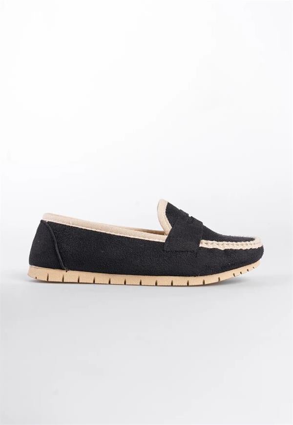 Ballerines Femme Noir Suédine Doublure Chaude