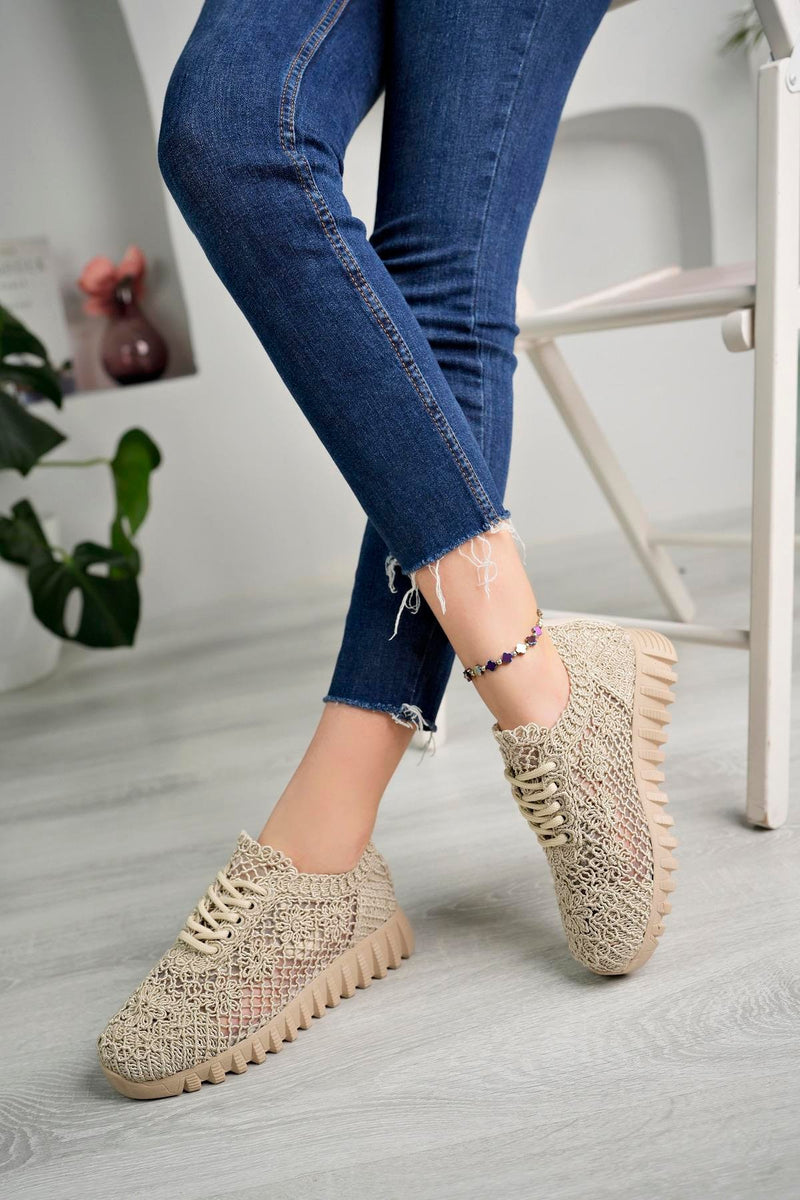 Baskets femme motif tressé Aymood