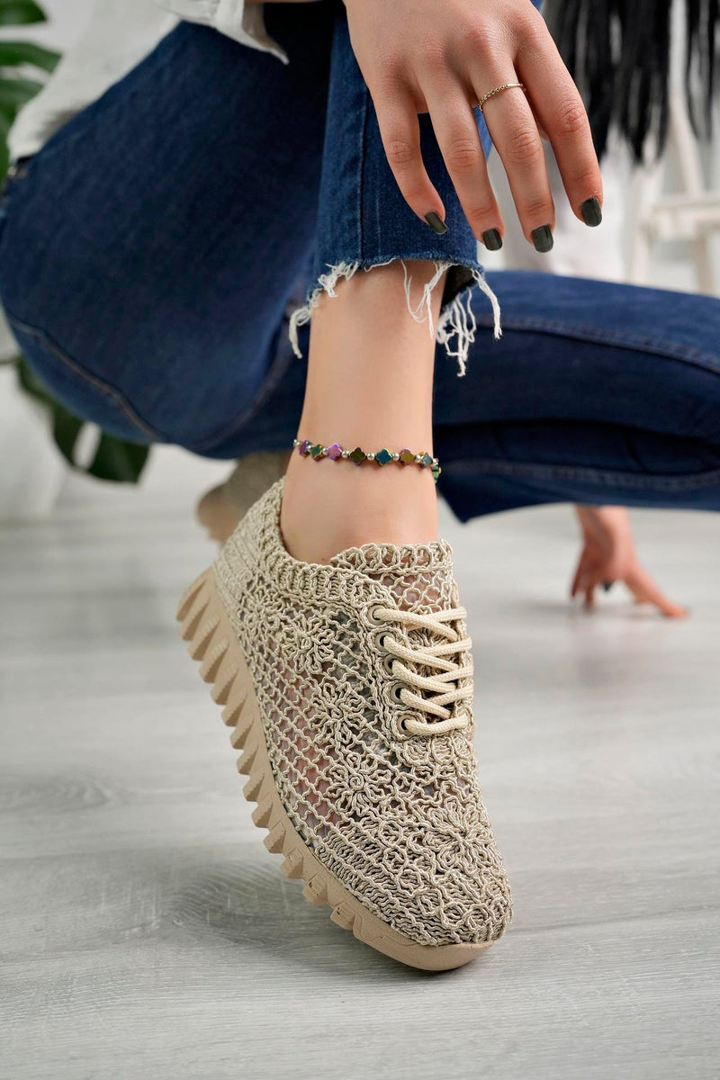 Baskets femme motif tressé Aymood