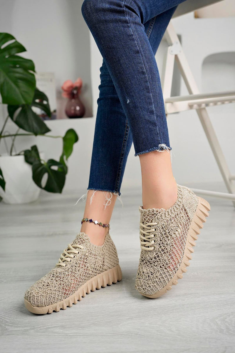 Baskets femme motif tressé Aymood
