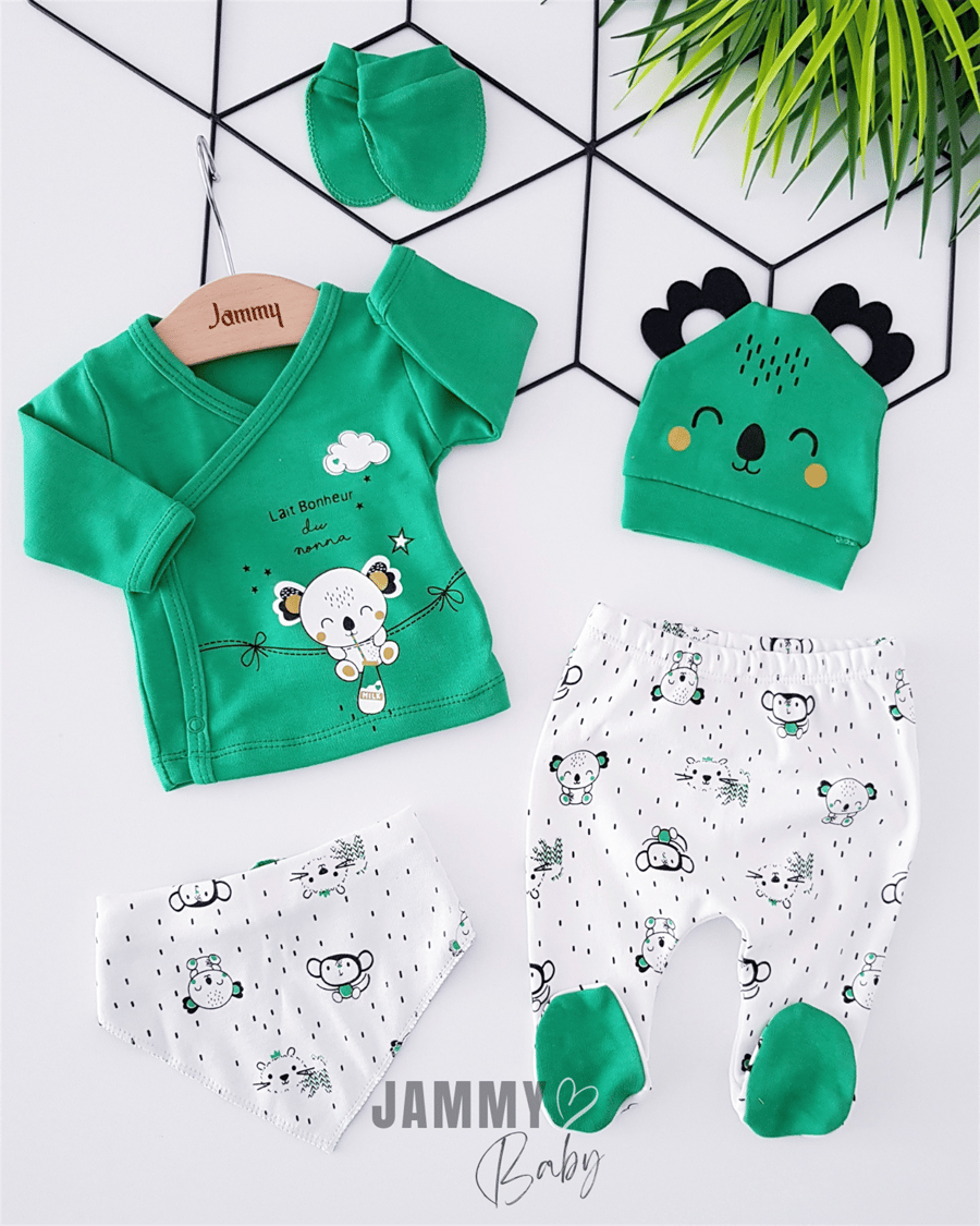 Baby Koala 5 Parça Yenidoğan Set-YEŞİL