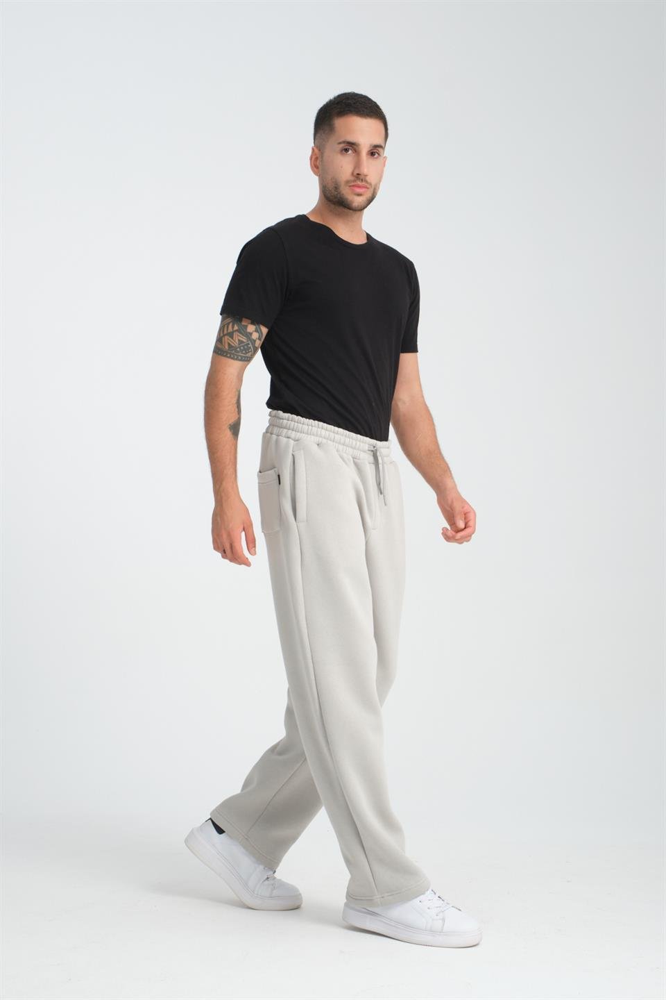 <tc>Pantalon de jogging pour homme à coupe baggy en tissu 3 fils brossé</tc>