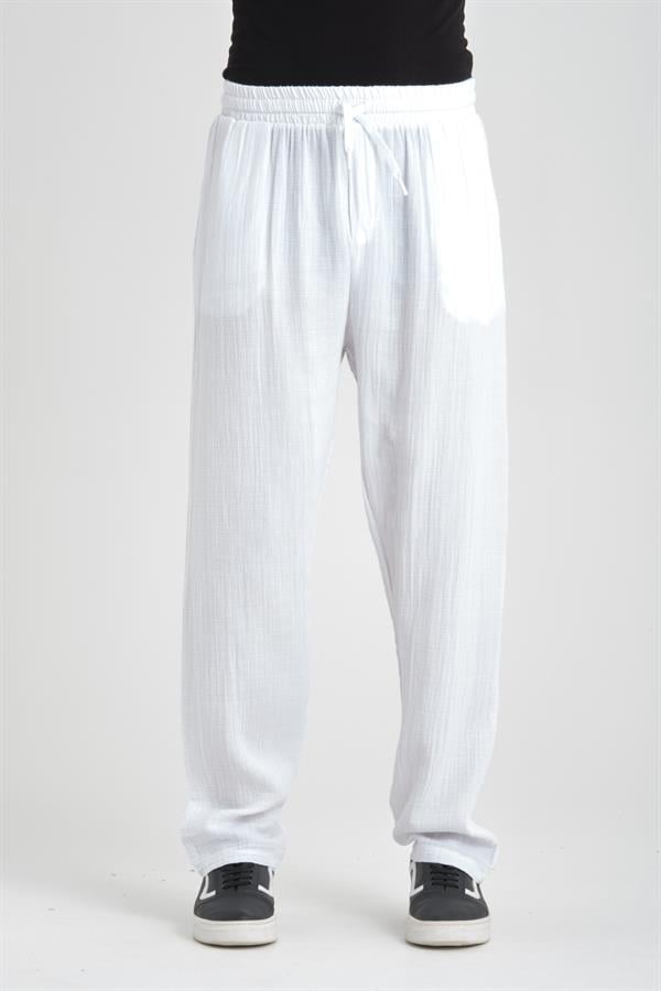 Baggy Kalıp Müslin Kumaş Pantolon - Justyol