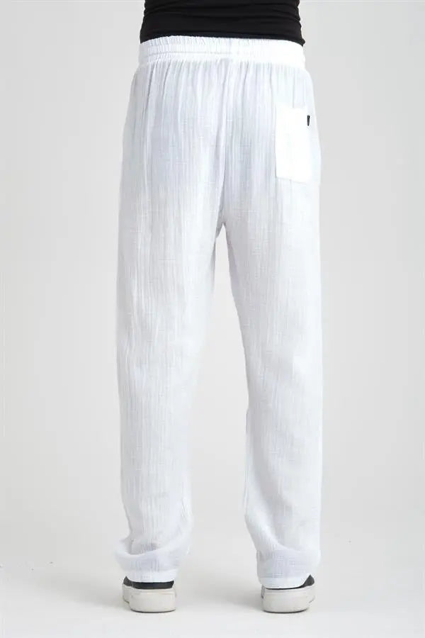 hafif ve rahat müslin baggy erkek pantolon - Justyol