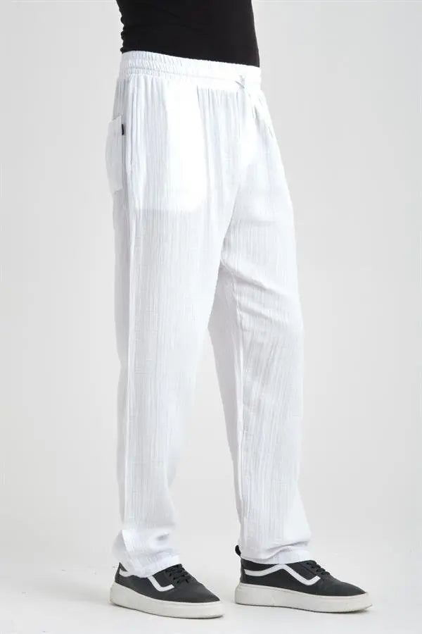 hafif ve rahat müslin baggy erkek pantolon - Justyol