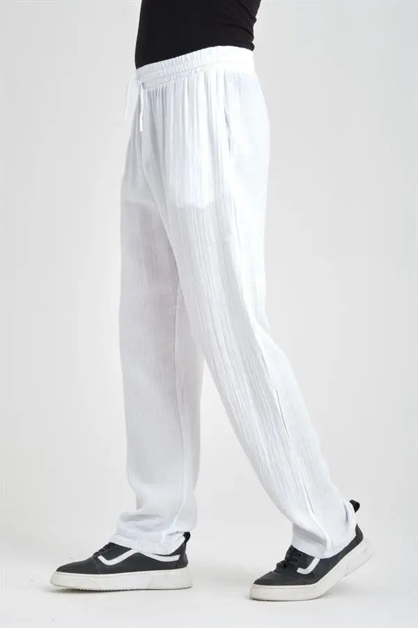hafif ve rahat müslin baggy erkek pantolon - Justyol
