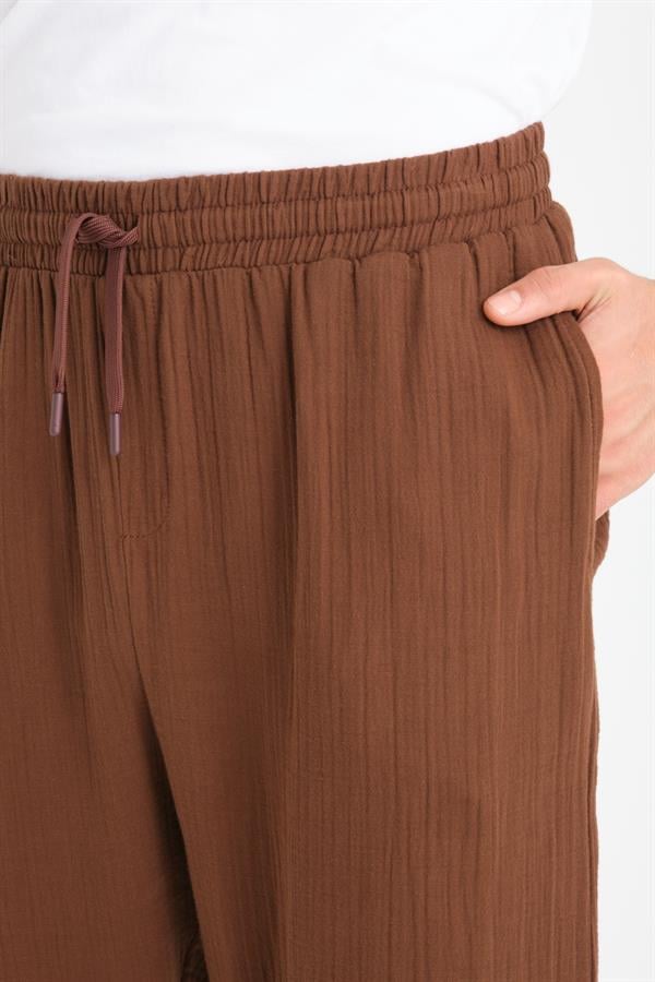 Baggy Kalıp Müslin Kumaş Pantolon - Justyol
