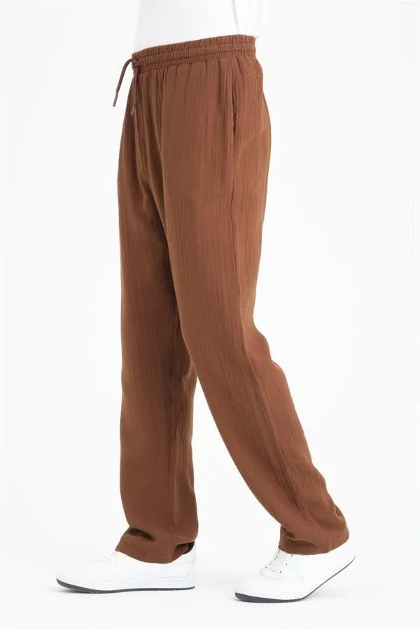 hafif ve rahat müslin baggy erkek pantolon - Justyol