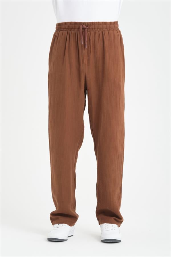 Baggy Kalıp Müslin Kumaş Pantolon - Justyol