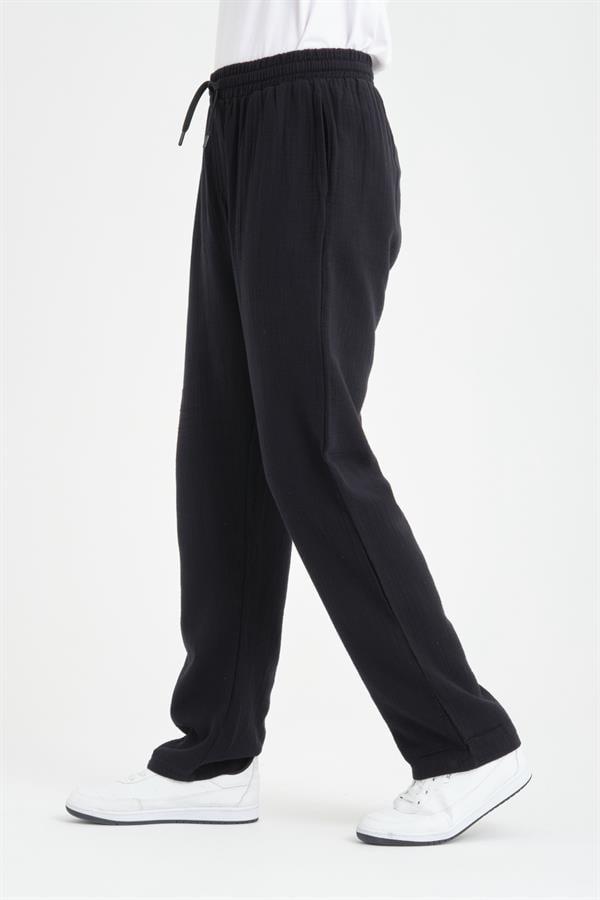 Baggy Kalıp Müslin Kumaş Pantolon - Justyol