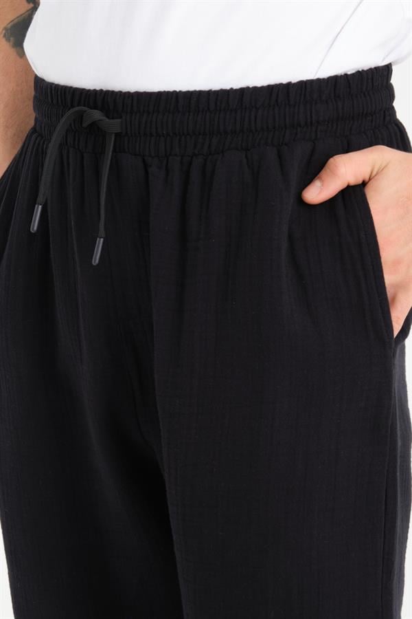 Baggy Kalıp Müslin Kumaş Pantolon - Justyol