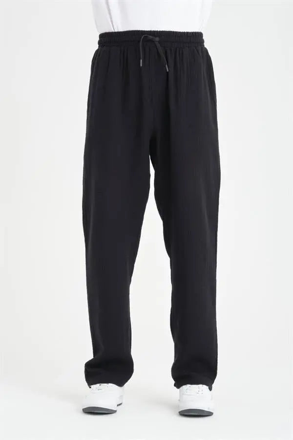 hafif ve rahat müslin baggy erkek pantolon - Justyol