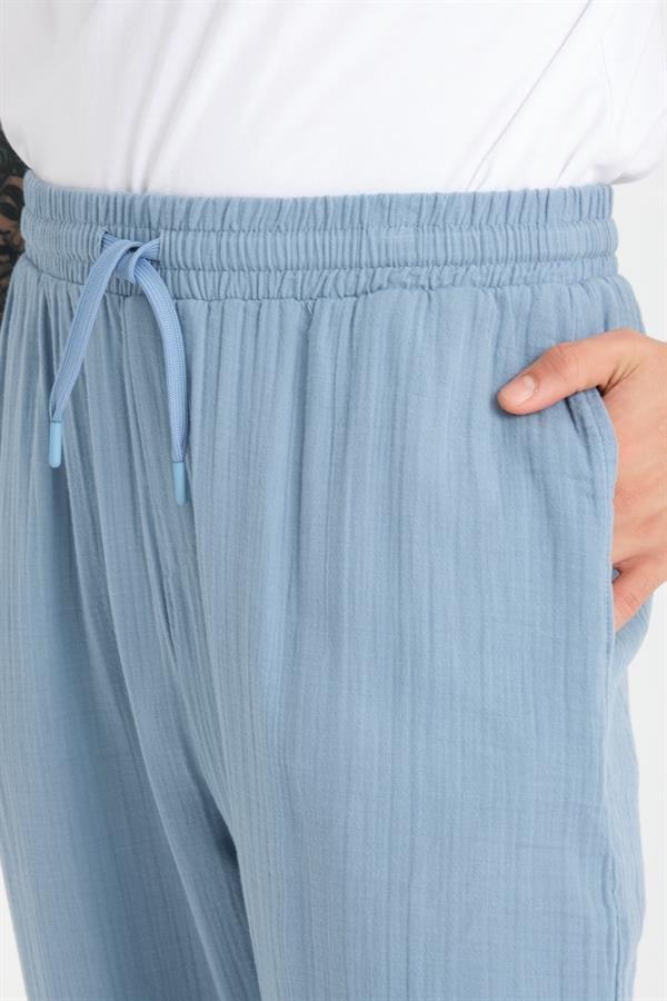 Baggy Kalıp Müslin Kumaş Pantolon - Justyol