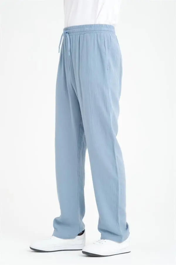 hafif ve rahat müslin baggy erkek pantolon - Justyol