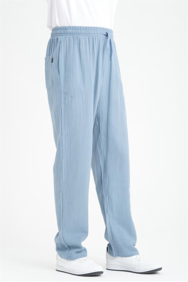 Baggy Kalıp Müslin Kumaş Pantolon - Justyol