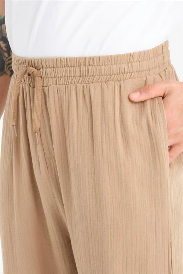 hafif ve rahat müslin baggy erkek pantolon - Justyol
