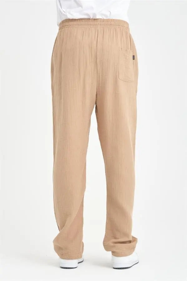 hafif ve rahat müslin baggy erkek pantolon - Justyol