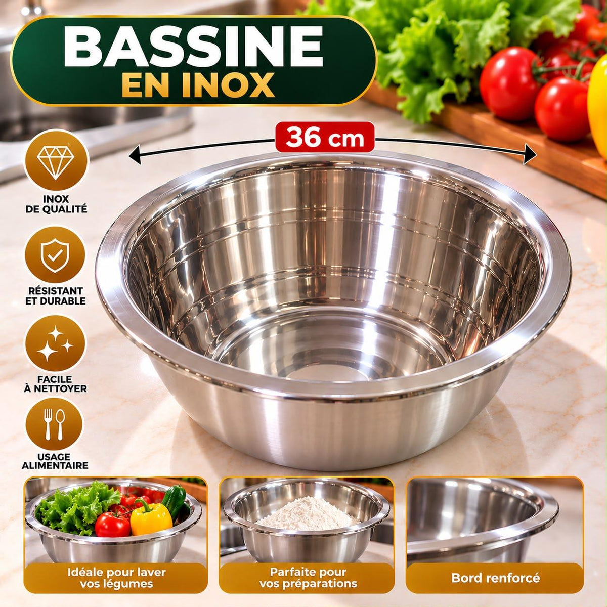 BASSINE INOX 36
