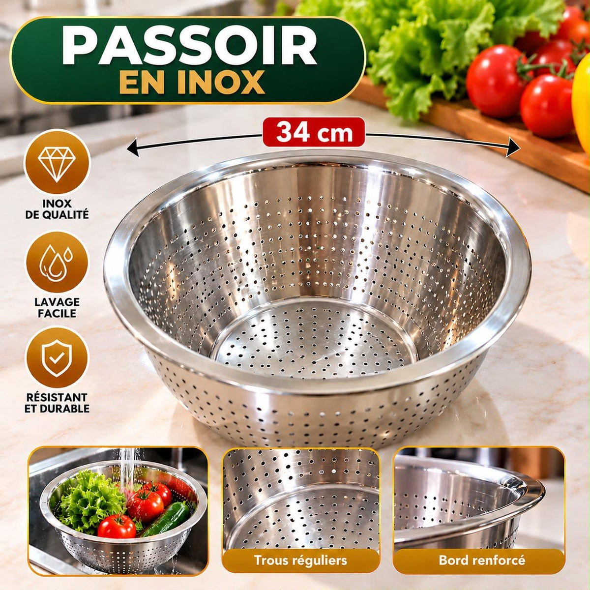 BASSINE PERFORE 34CM