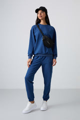 <tc>Ensemble de survêtement femme oversize à col rond avec chevilles élastiques - 95287</tc>