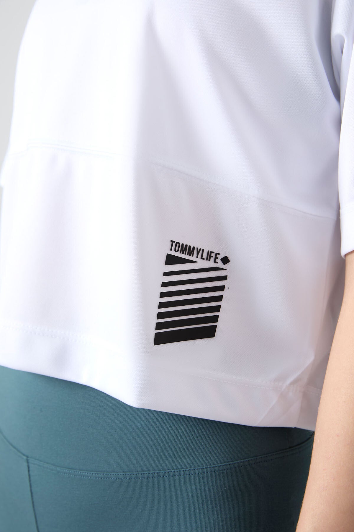 polyester nefes alan dokulu ince esnek oversize fit performans kadin t-shirt - 97284 - Justyol