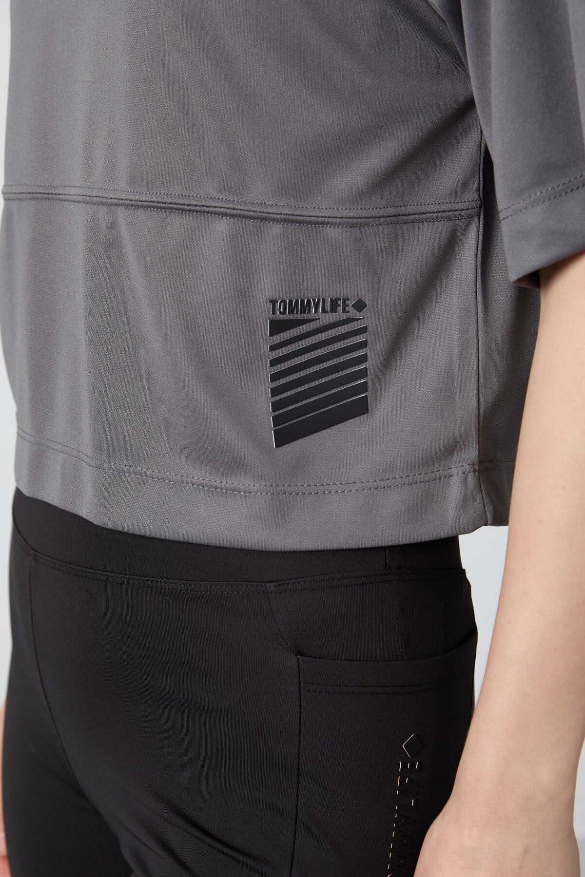 polyester nefes alan dokulu ince esnek oversize fit performans kadin t-shirt - 97284 - Justyol