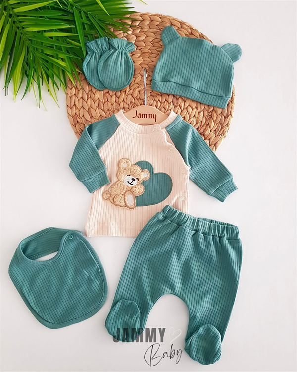 bear heart 5 piece newborn set