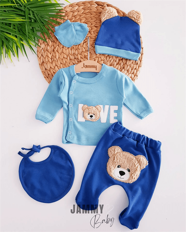 bear love 5 parça yenidoğan set - sari - Justyol