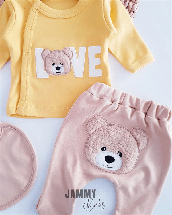 bear love 5 parça yenidoğan set - sari - Justyol