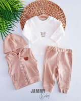 <tc>Ensemble 3 pièces avec gilet en mousseline Bear - café au lait</tc>