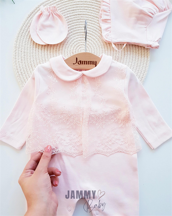 beauty baby collar lace jumpsuit set