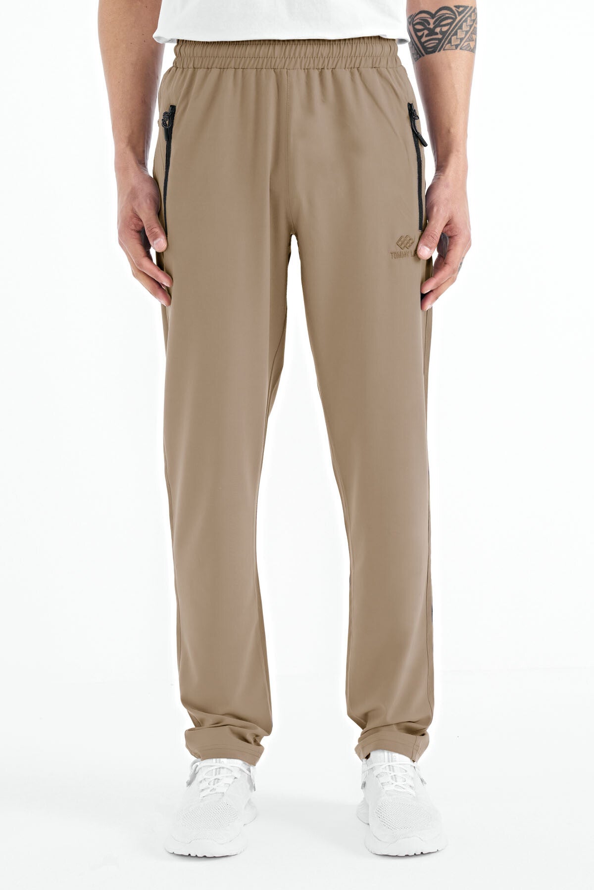 <tc>Pantalon de survêtement homme à fermeture éclair, avec trois poches, coupe standard et jambes classiques - 84768</tc>