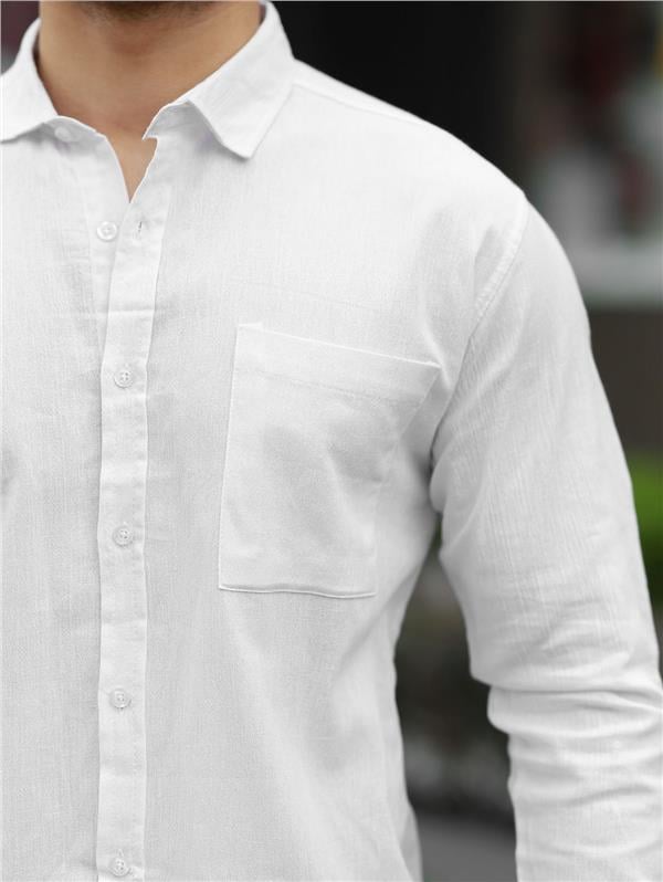 Tek Cepli Şile Bezi Gömlek - Mavi - Justyol