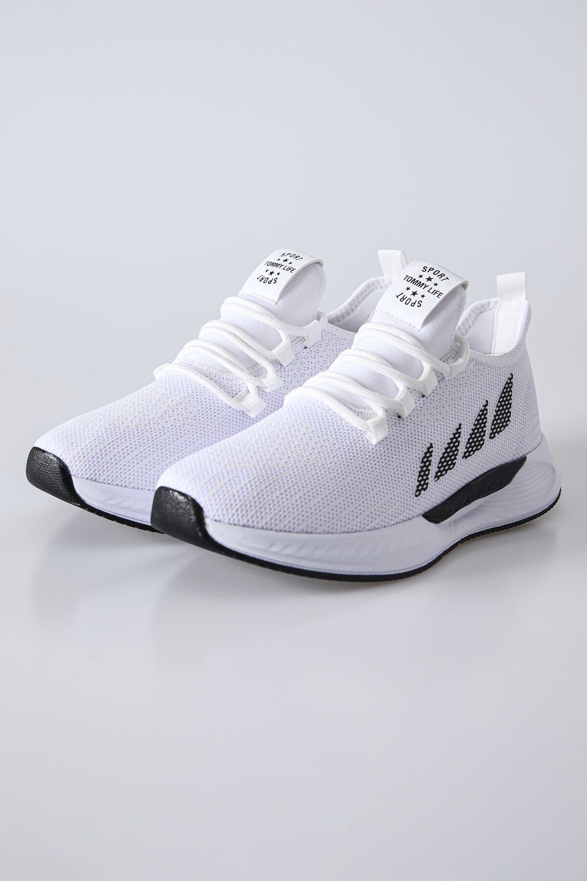 yüksek tabanli bağcikli fileli nefes alan erkek spor ayakkabi - 89130 - Justyol